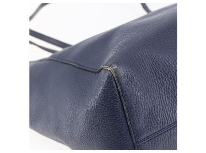 Borsa Tote in pelle blu navy e oro GUCCI 354397 Auth 152574 D'oro - vista 16