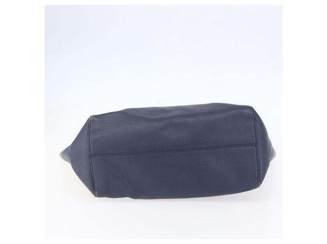 Borsa Tote in pelle blu navy e oro GUCCI 354397 Auth 152574 D'oro - vista 5