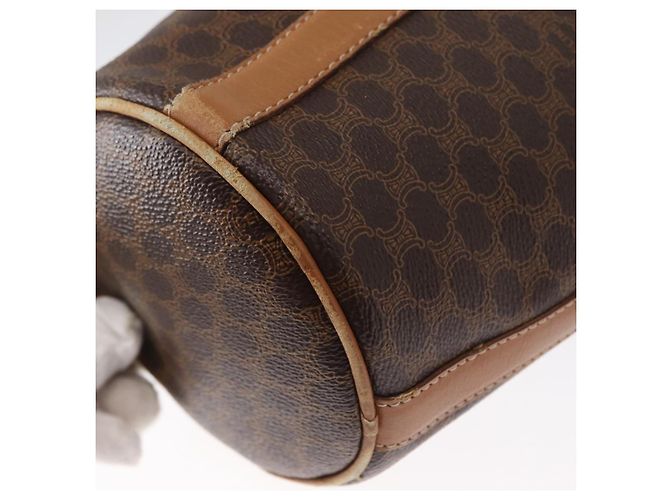 Céline Borsa a spalla in tela Macadam CELINE in pelle PVC marrone oro Auth 152579 D'oro - vista 17