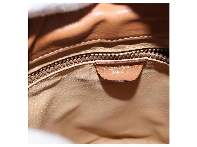 Céline Borsa a spalla in tela Macadam CELINE in pelle PVC marrone oro Auth 152579 D'oro - vista 18