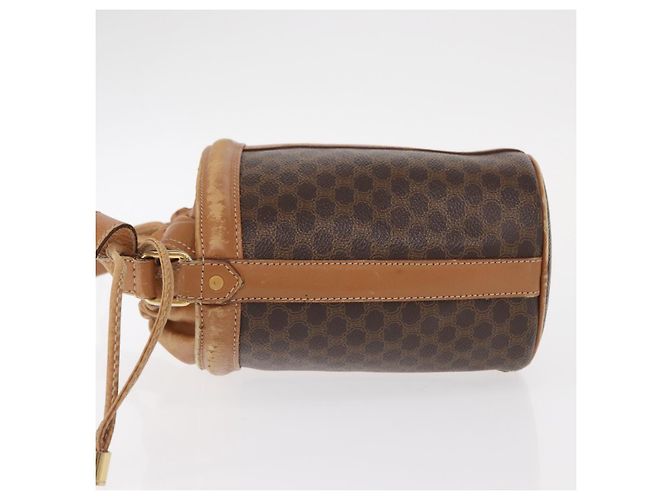 Céline Borsa a spalla in tela Macadam CELINE in pelle PVC marrone oro Auth 152579 D'oro - vista 4