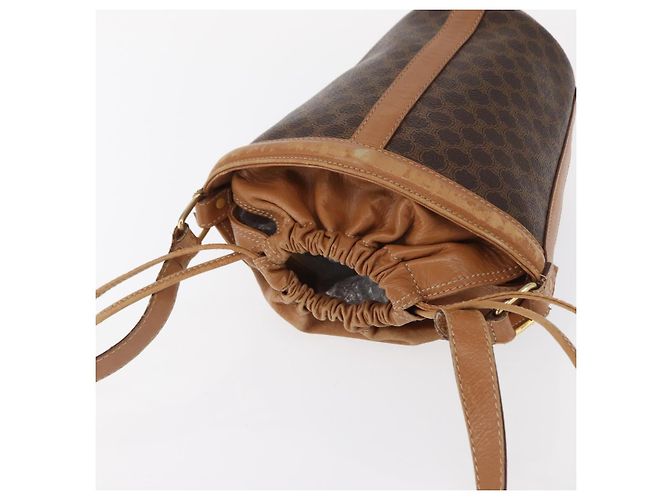 Céline Borsa a spalla in tela Macadam CELINE in pelle PVC marrone oro Auth 152579 D'oro - vista 6