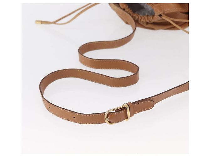 Céline Borsa a spalla in tela Macadam CELINE in pelle PVC marrone oro Auth 152579 D'oro - vista 7