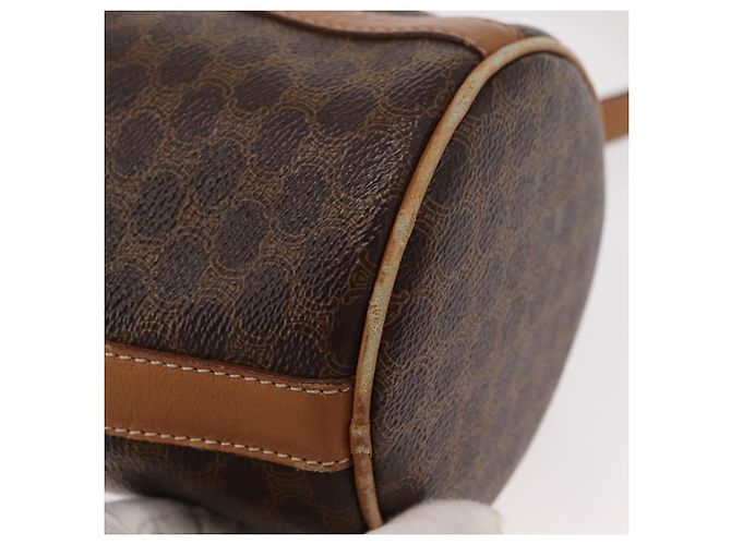 Céline Borsa a spalla in tela Macadam CELINE in pelle PVC marrone oro Auth 152579 D'oro - vista 8