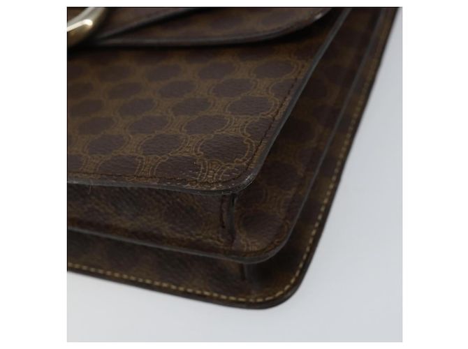 Céline Bolsa de mão em lona Macadam CELINE em couro PVC marrom dourado Auth ar13810 - vista 10