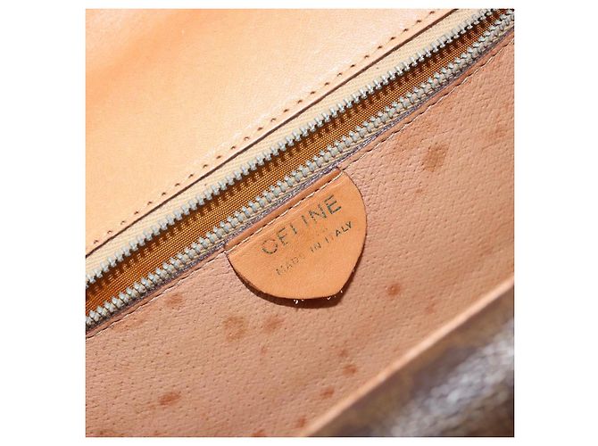 Céline Bolsa de mão em lona Macadam CELINE em couro PVC marrom dourado Auth ar13810 - vista 17