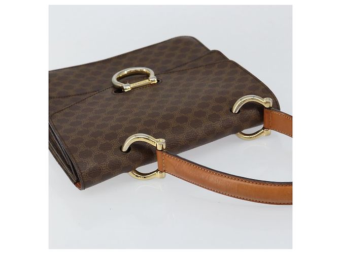 Céline Bolsa de mão em lona Macadam CELINE em couro PVC marrom dourado Auth ar13810 - vista 6