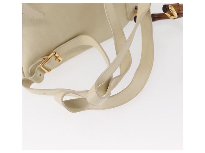 Zaino in pelle Gucci Bamboo bianco e oro 003 2058 0030 Auth BA7971 D'oro - vista 10