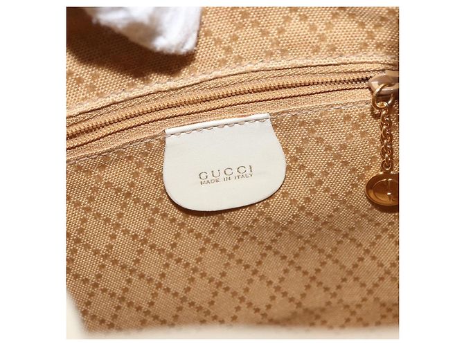 Zaino in pelle Gucci Bamboo bianco e oro 003 2058 0030 Auth BA7971 D'oro - vista 19