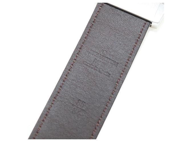 LOUIS VUITTON Monogram Ceinture LV Cut Belt 39.4"" Silver M6888 LV Auth BA8354V Silvery - view 10