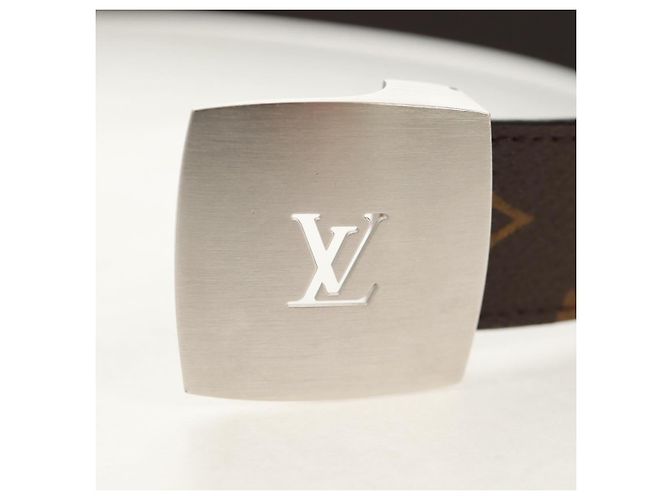 LOUIS VUITTON Monogram Ceinture LV Cut Belt 39.4"" Silver M6888 LV Auth BA8354V Silvery - view 5