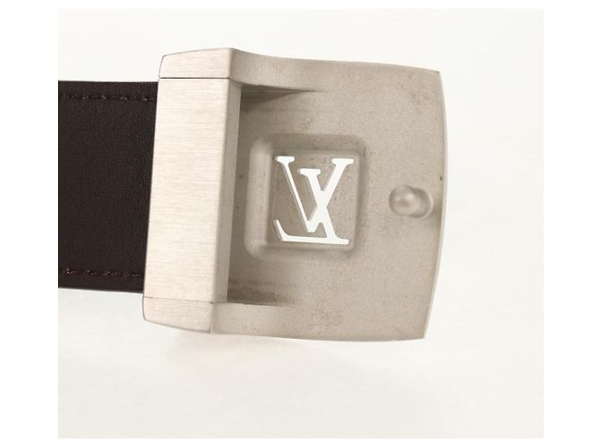 LOUIS VUITTON Monogram Ceinture LV Cut Belt 39.4"" Silver M6888 LV Auth BA8354V Silvery - view 6