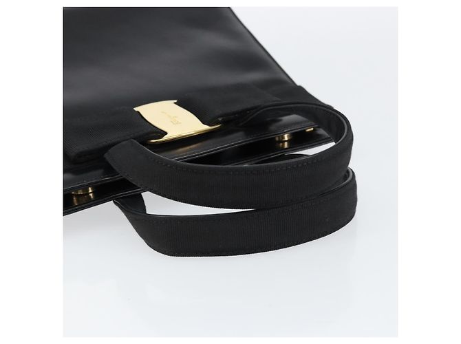 Borsa a mano Vala in pelle nera e oro Salvatore Ferragamo Auth gh1245 Nero D'oro - vista 7