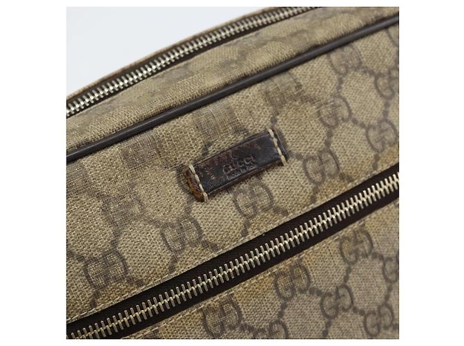 Gucci Borsa a Spalla GG Supreme PVC Beige Oro 201448 Auth 154420 D'oro - vista 14