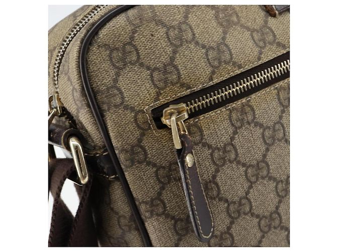 Gucci Borsa a Spalla GG Supreme PVC Beige Oro 201448 Auth 154420 D'oro - vista 15