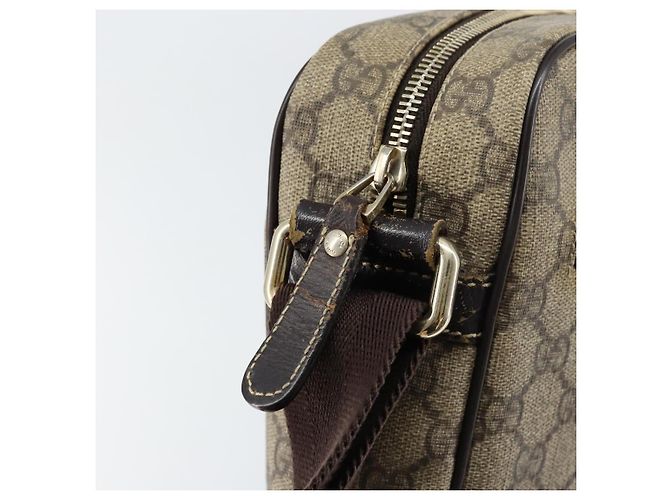 Gucci Borsa a Spalla GG Supreme PVC Beige Oro 201448 Auth 154420 D'oro - vista 16