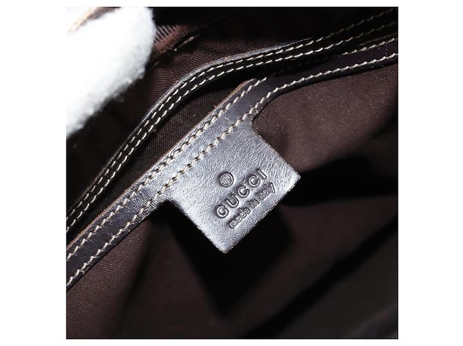 Gucci Borsa a Spalla GG Supreme PVC Beige Oro 201448 Auth 154420 D'oro - vista 17