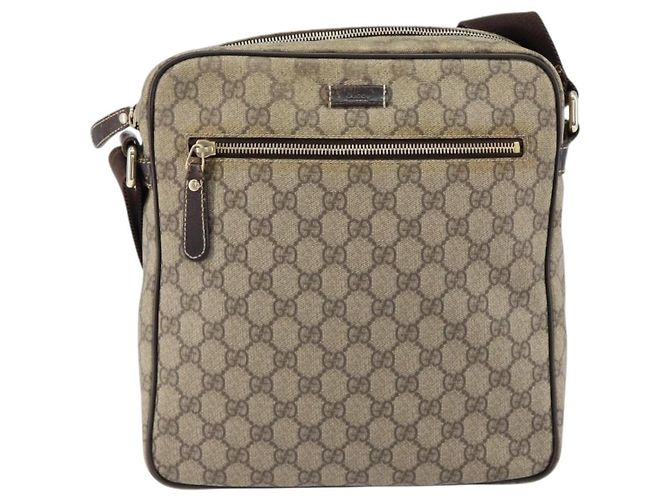 Gucci Borsa a Spalla GG Supreme PVC Beige Oro 201448 Auth 154420 D'oro - vista 2