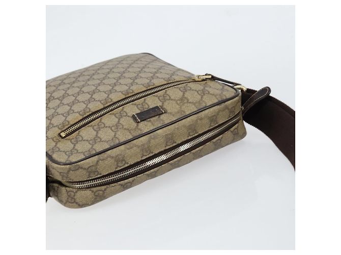 Gucci Borsa a Spalla GG Supreme PVC Beige Oro 201448 Auth 154420 D'oro - vista 6