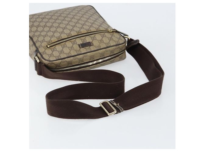 Gucci Borsa a Spalla GG Supreme PVC Beige Oro 201448 Auth 154420 D'oro - vista 7
