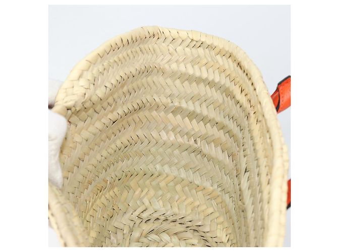 Chloé Chloe Korbtasche Marcie Handtasche aus Stroh Orange Beige Auth 153174 - Ansicht 16