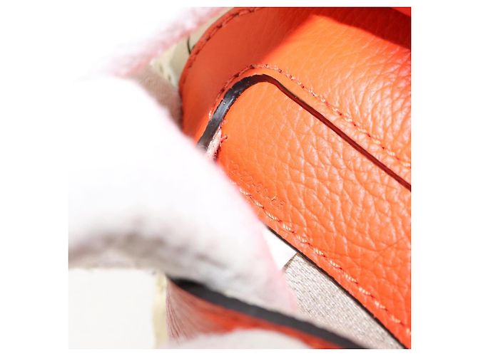Chloé Chloe Korbtasche Marcie Handtasche aus Stroh Orange Beige Auth 153174 - Ansicht 19