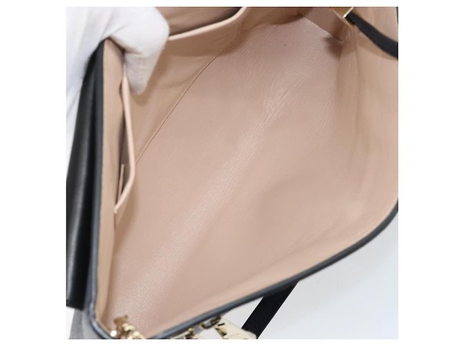 Chloé Borsa a Spalla Chloe in Pelle Nera e Oro Auth BA7568 Nero D'oro - vista 11