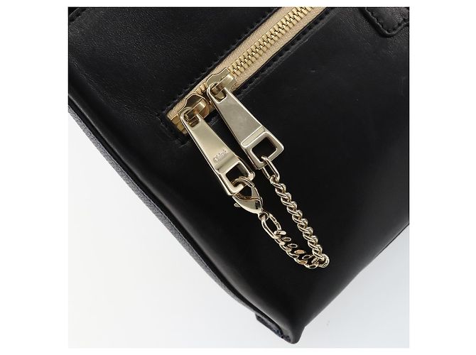 Chloé Borsa a Spalla Chloe in Pelle Nera e Oro Auth BA7568 Nero D'oro - vista 17