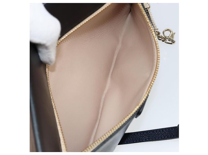 Chloé Borsa a Spalla Chloe in Pelle Nera e Oro Auth BA7568 Nero D'oro - vista 22