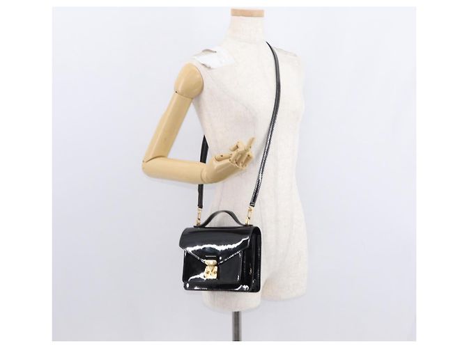 LOUIS VUITTON Vernis Monceau BB Borsa a Mano 2way Nero Magnetico LV Auth 153517 - vista 27