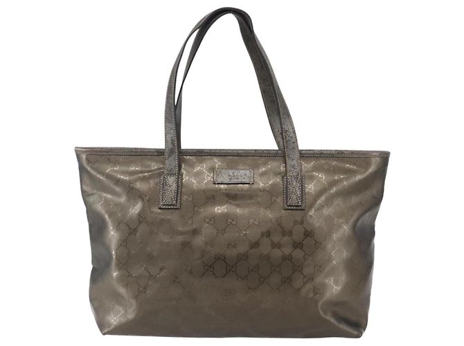 Gucci Borsa tote GG Implementation in PVC argento rosa grigio 211137 Auth 151918 - vista 13