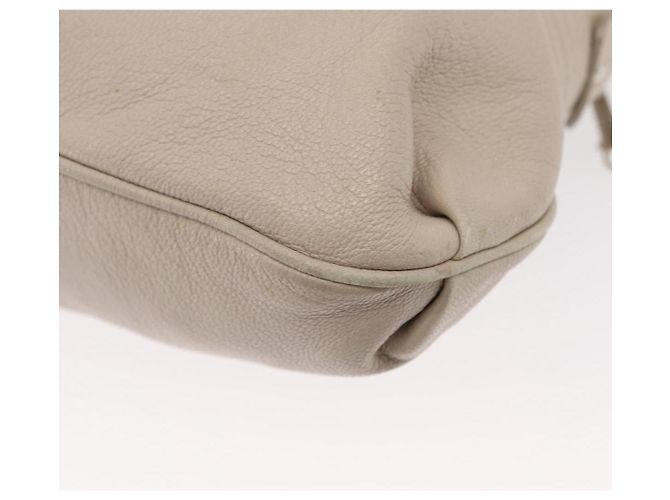Borsa a Spalla Gancini in Pelle Argento Bianca Auth 149671 di Salvatore Ferragamo Bianco - vista 16