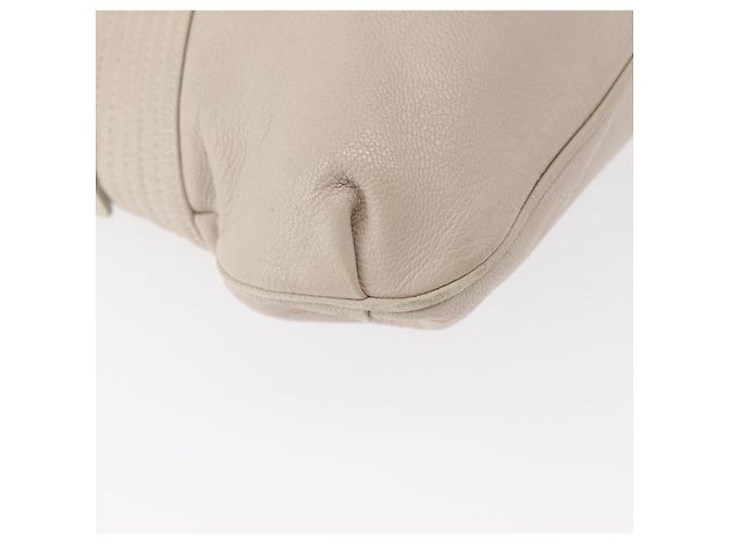 Borsa a Spalla Gancini in Pelle Argento Bianca Auth 149671 di Salvatore Ferragamo Bianco - vista 9