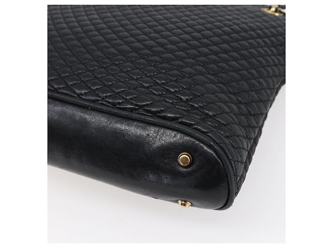 BALLY Borsa a Spalla con Catena Pelle Nera Oro Auth 152403 Nero D'oro - vista 16