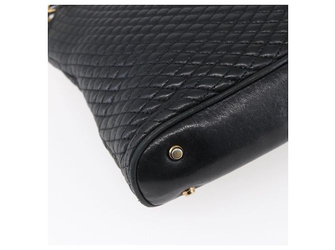 BALLY Borsa a Spalla con Catena Pelle Nera Oro Auth 152403 Nero D'oro - vista 17