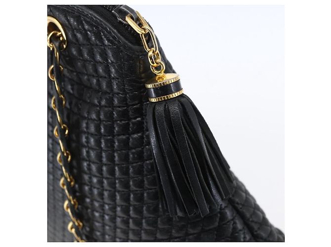 BALLY Borsa a Spalla con Catena Pelle Nera Oro Auth 152403 Nero D'oro - vista 18