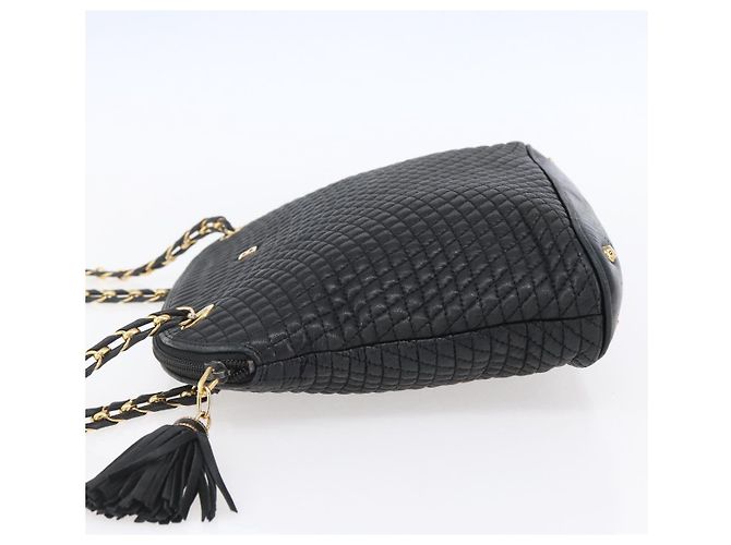 BALLY Borsa a Spalla con Catena Pelle Nera Oro Auth 152403 Nero D'oro - vista 3