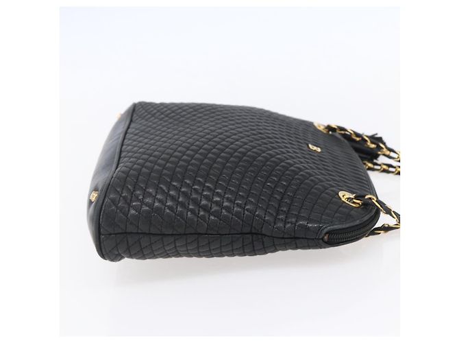 BALLY Borsa a Spalla con Catena Pelle Nera Oro Auth 152403 Nero D'oro - vista 4
