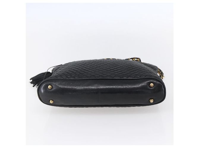 BALLY Borsa a Spalla con Catena Pelle Nera Oro Auth 152403 Nero D'oro - vista 5