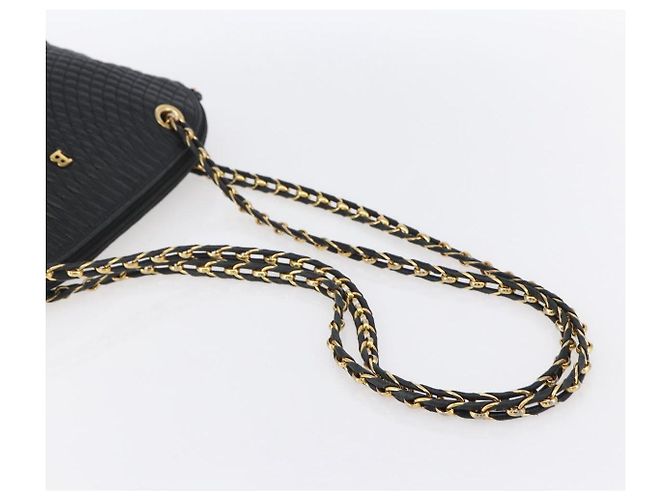 BALLY Borsa a Spalla con Catena Pelle Nera Oro Auth 152403 Nero D'oro - vista 7