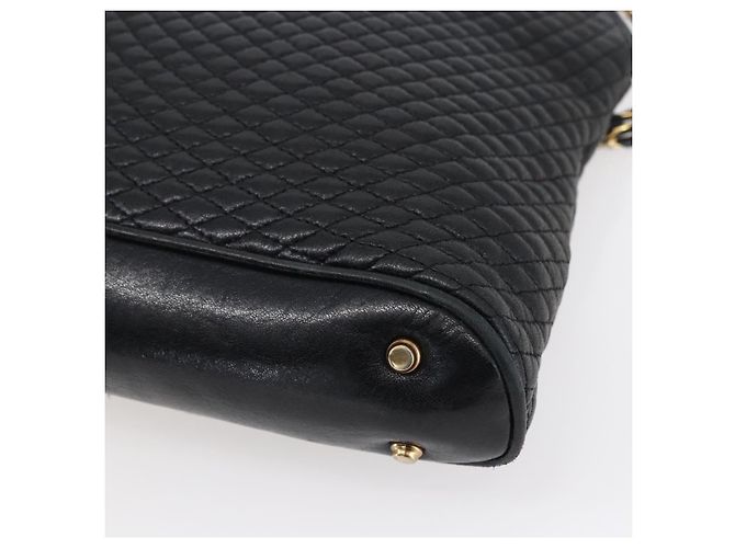 BALLY Borsa a Spalla con Catena Pelle Nera Oro Auth 152403 Nero D'oro - vista 8