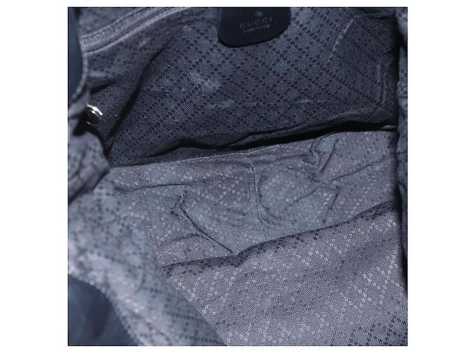 Borsa a mano in nylon nero e argento Gucci Bamboo 001 1998 1577 Auth bs30760 - vista 10