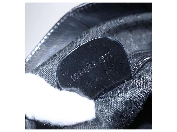 Borsa a mano in nylon nero e argento Gucci Bamboo 001 1998 1577 Auth bs30760 - vista 12