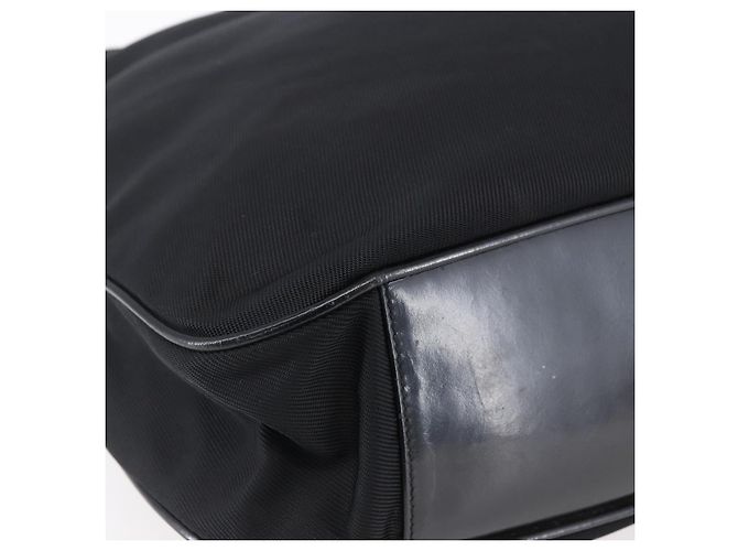 Borsa a mano in nylon nero e argento Gucci Bamboo 001 1998 1577 Auth bs30760 - vista 14