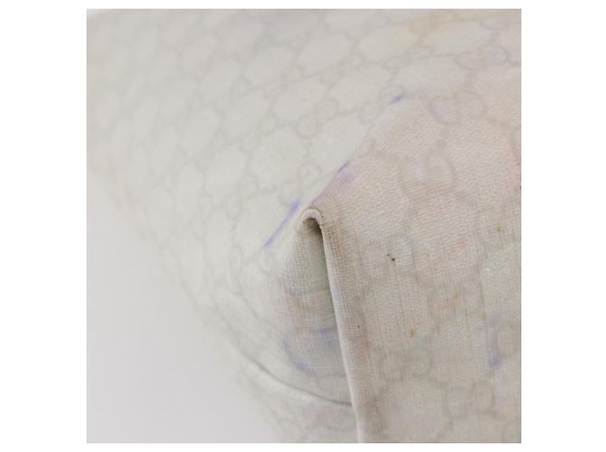 Gucci Borsa Tote GG Supreme in PVC avorio e oro 189896 Auth 144327 D'oro Crudo - vista 16