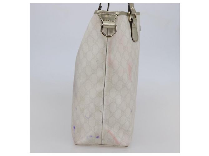 Gucci Borsa Tote GG Supreme in PVC avorio e oro 189896 Auth 144327 D'oro Crudo - vista 3