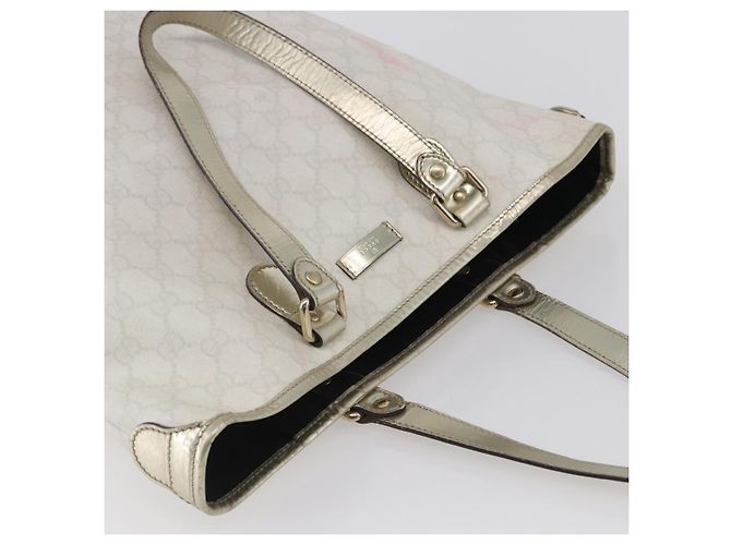 Gucci Borsa Tote GG Supreme in PVC avorio e oro 189896 Auth 144327 D'oro Crudo - vista 6