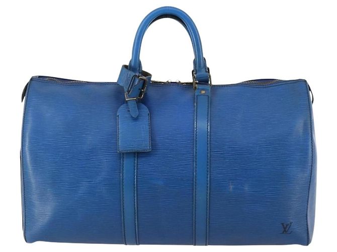 LOUIS VUITTON Epi Keepall 45 Borsa Boston Blu M42975 LV Auth 142820 - vista 13