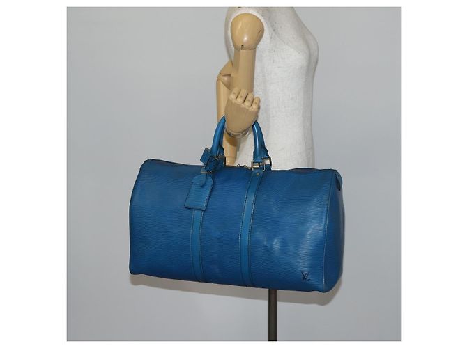 LOUIS VUITTON Epi Keepall 45 Borsa Boston Blu M42975 LV Auth 142820 - vista 22