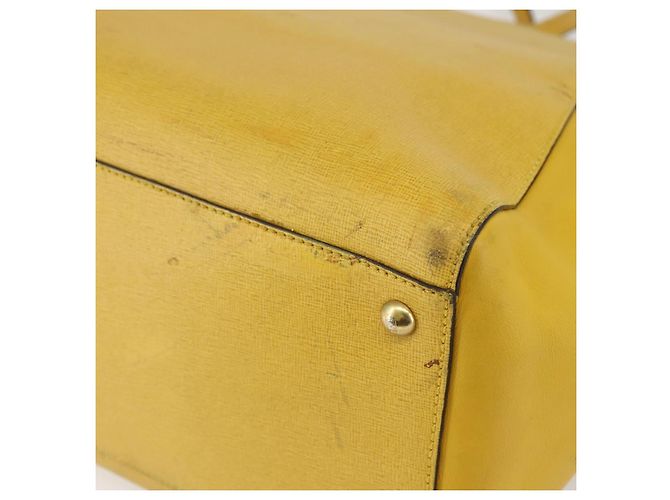 Borsa a mano FENDI in pelle giallo oro Auth 144480 D'oro - vista 15